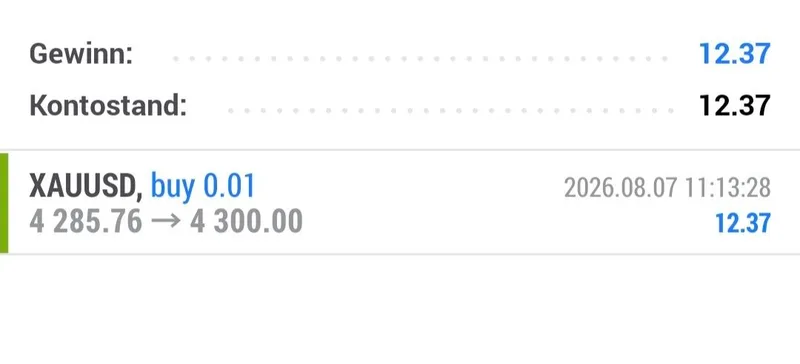 Small-account member result screenshot from August 7.
