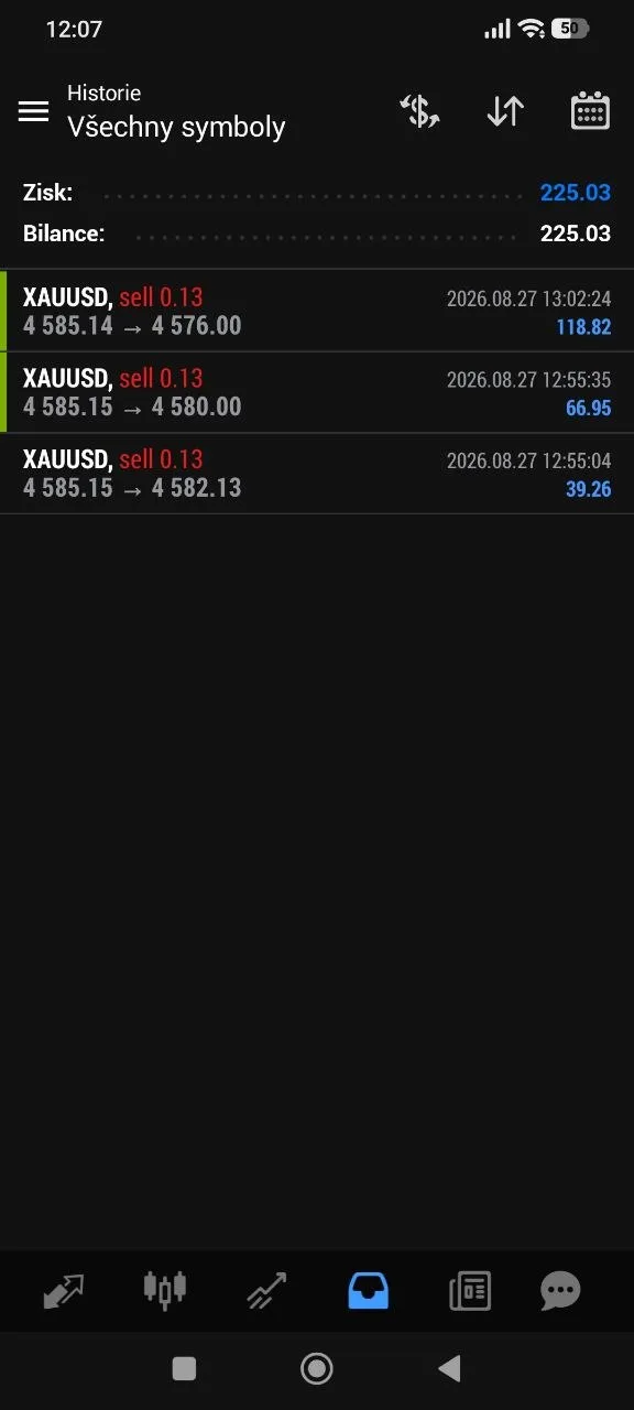 Member XAUUSD result screenshot dated August 27