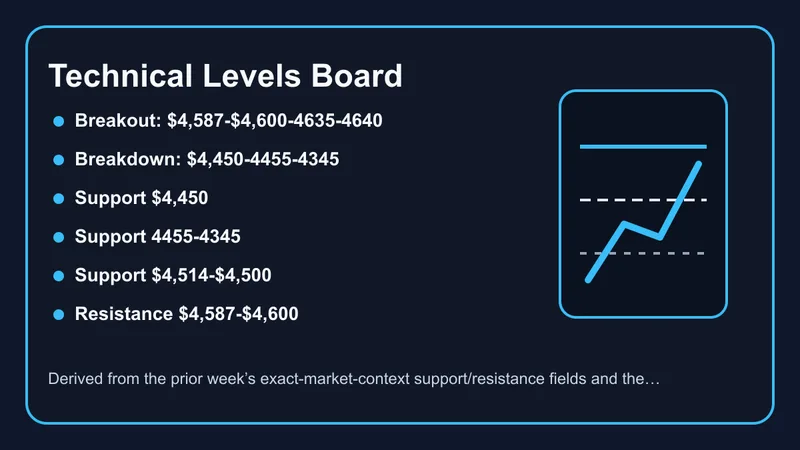 Technical levels board for the weekly gold forecast