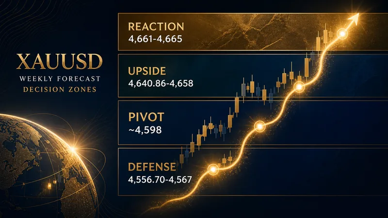 Gold forecast technical decision zones from defense to upside