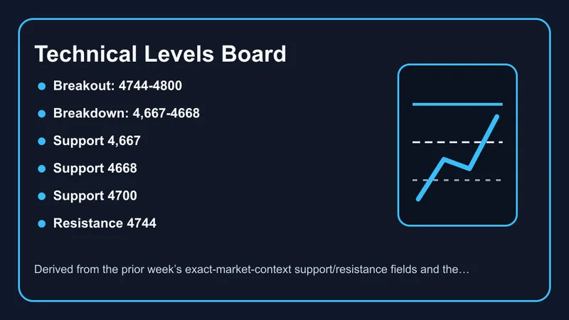 Technical levels board for the weekly gold forecast