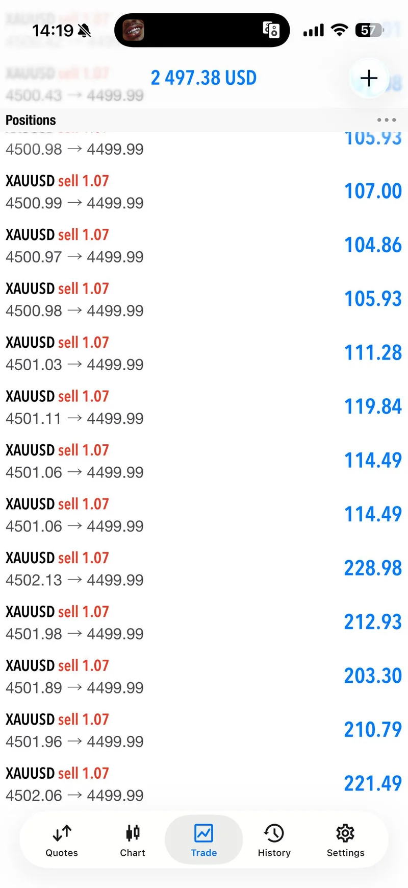 June 1 second sell proof screenshot from the renewed downside move.