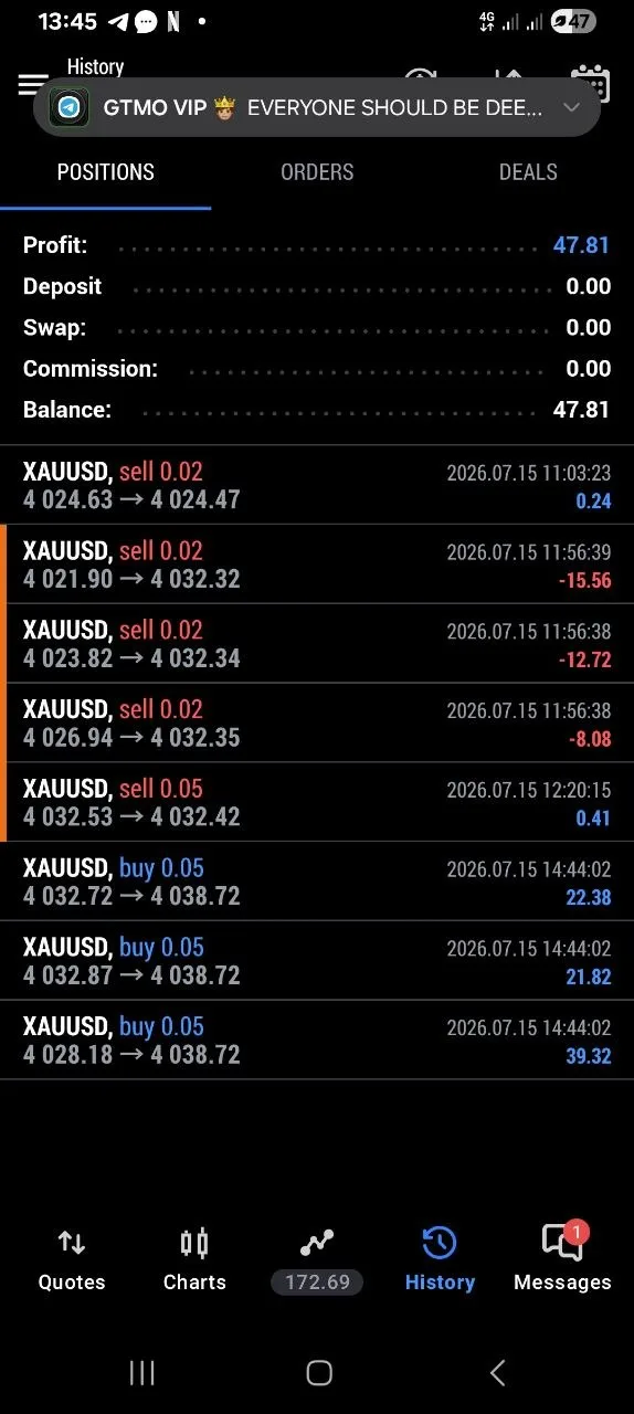 Weekly trade-proof screenshot from 2026-07-15.