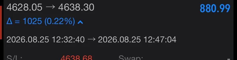 Member-posted XAUUSD account detail with historical result