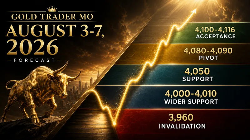 Gold weekly forecast decision zones from 4000 support to 4116 acceptance