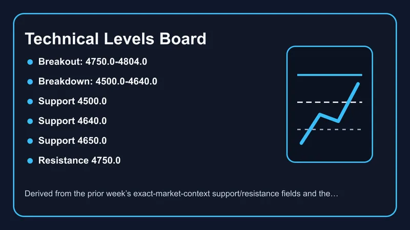Technical levels board for the weekly gold forecast