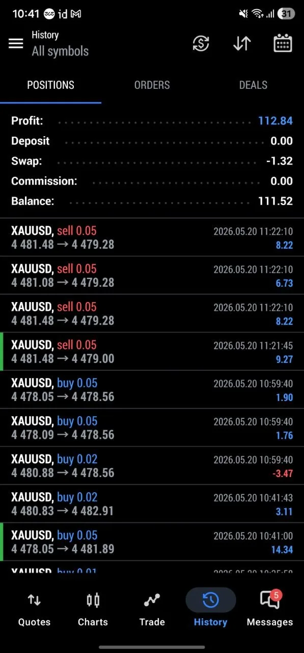 Member feedback screenshot thanking Mo after the gold session.